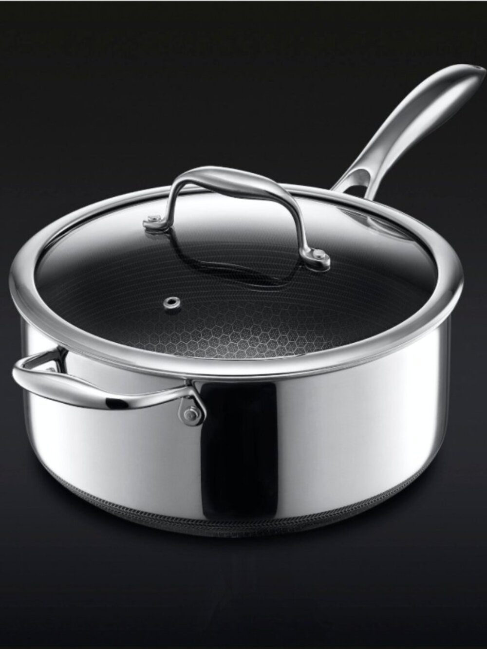 Hexclad Hybrid Saucepan With Lid, 2-Qt